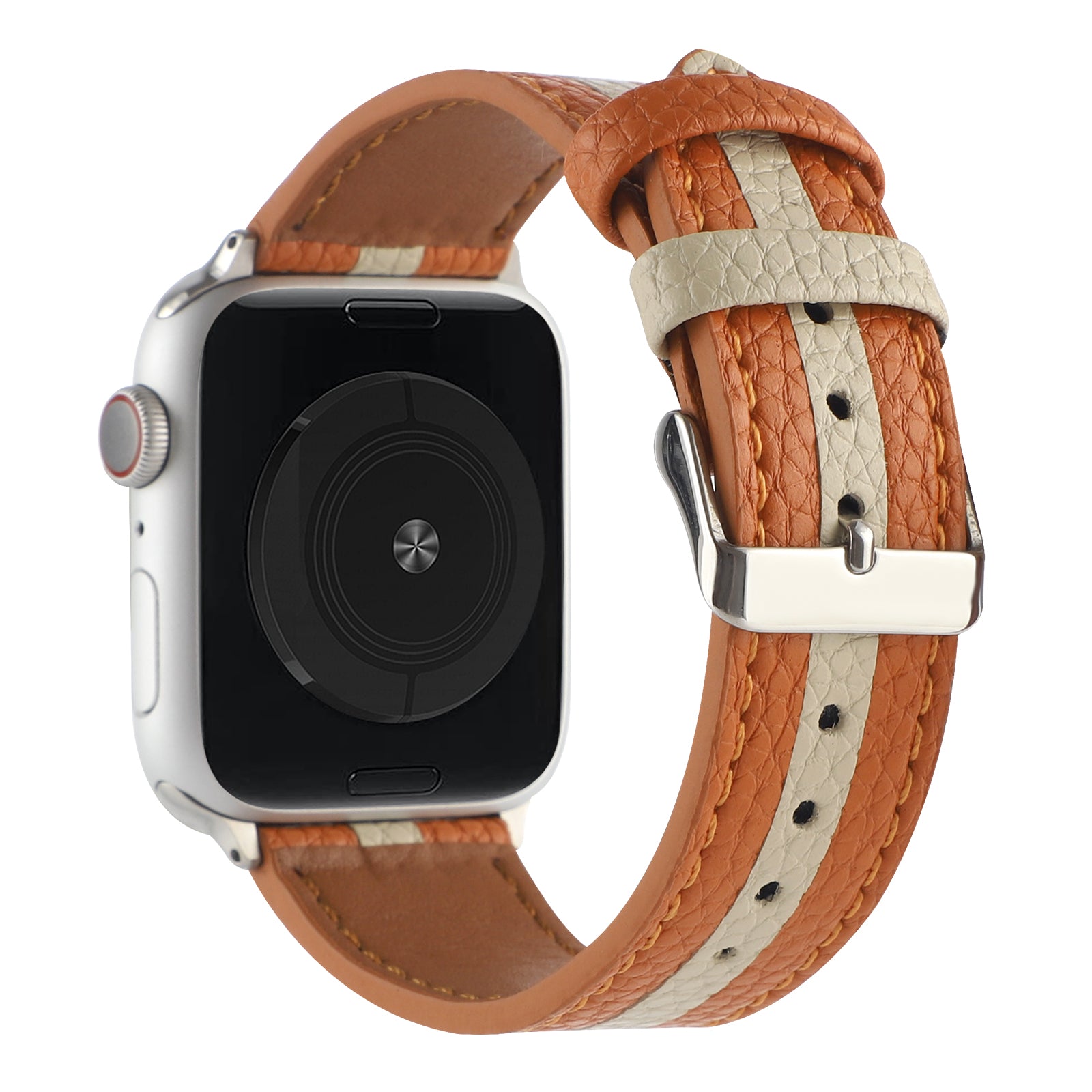 For Apple Watch Ultra Ultra 2 49mm Series 9 8 7 45mm 6 5 4 SE SE (2022) (2023) 44mm 3 2 1 42mm Watch Strap Genuine Leather Stripe Watch Band For Apple Watch Ultra Ultra 2 49mm Series 9 8 7 45mm 6 5 4 SE SE (2022) (2023) 44mm 3 2 1 42mm Watch Strap Genuine Leather Stripe Watch Band